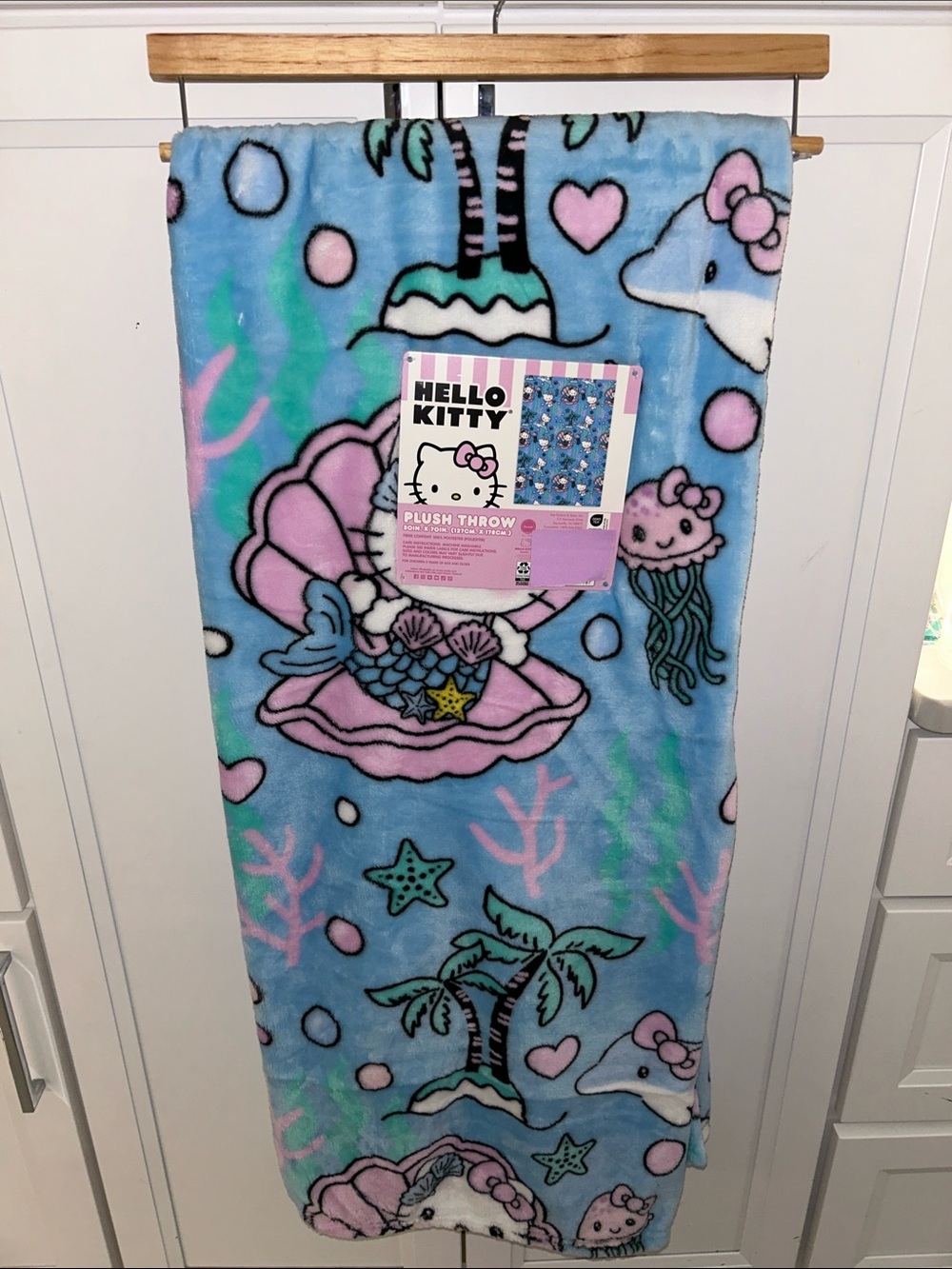 Hello Kitty Mermaid Plush Throw Blanket 50”x70”